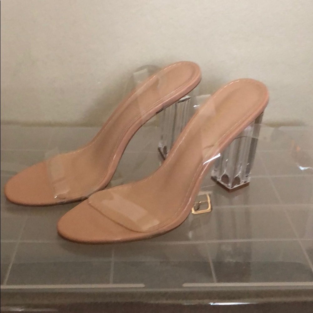 Fashion nova glass slipper heels